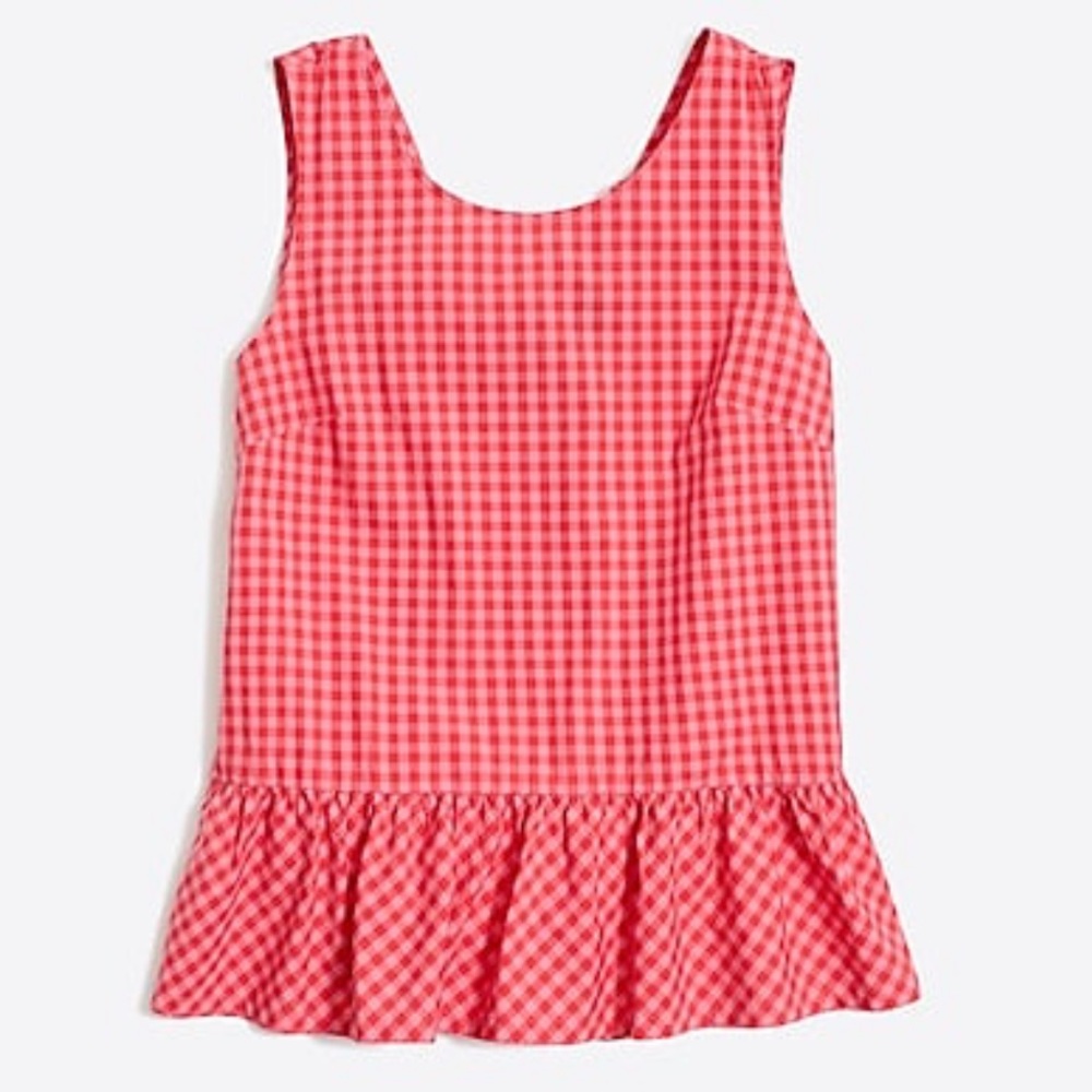 ❤️J. Crew Printed Peplum Tank❤️Double Bow Back❤️
